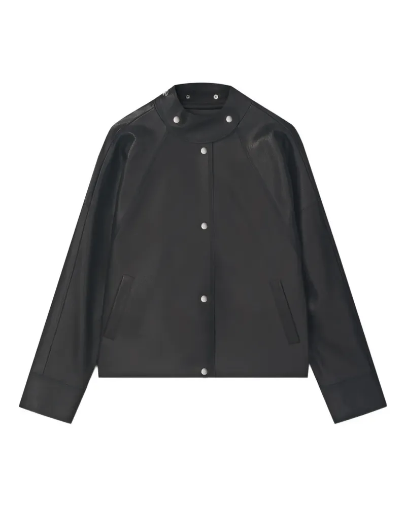 AERON Salem snap-collar leather jacket - Schwarz Schwarz