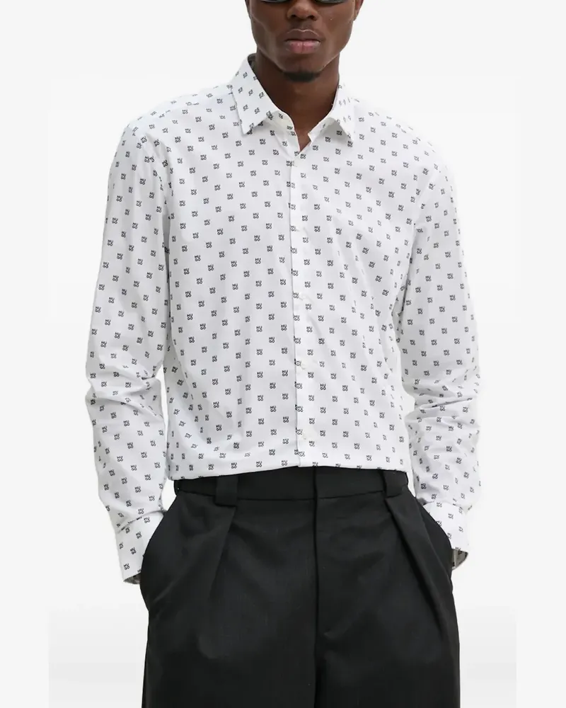 HUGO BOSS Hemd mit Logo-Print - Weiß Weiß