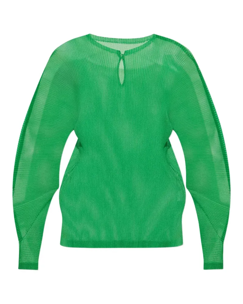 Issey Miyake Tatami April keyhole-neck blouse - Grün Grün