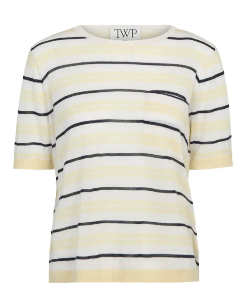 TWP striped chest-pocket T-shirt - Nude Nude