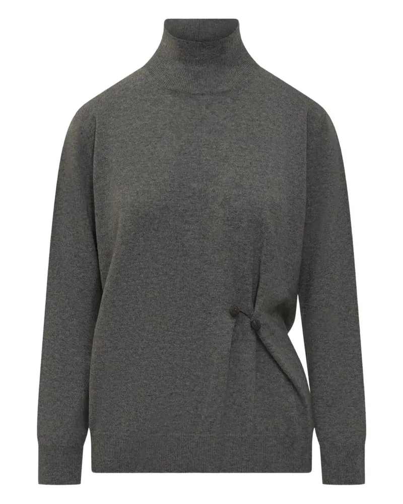 Fabiana Filippi Drapierter Pullover mit Rautenmuster - Grau Grau