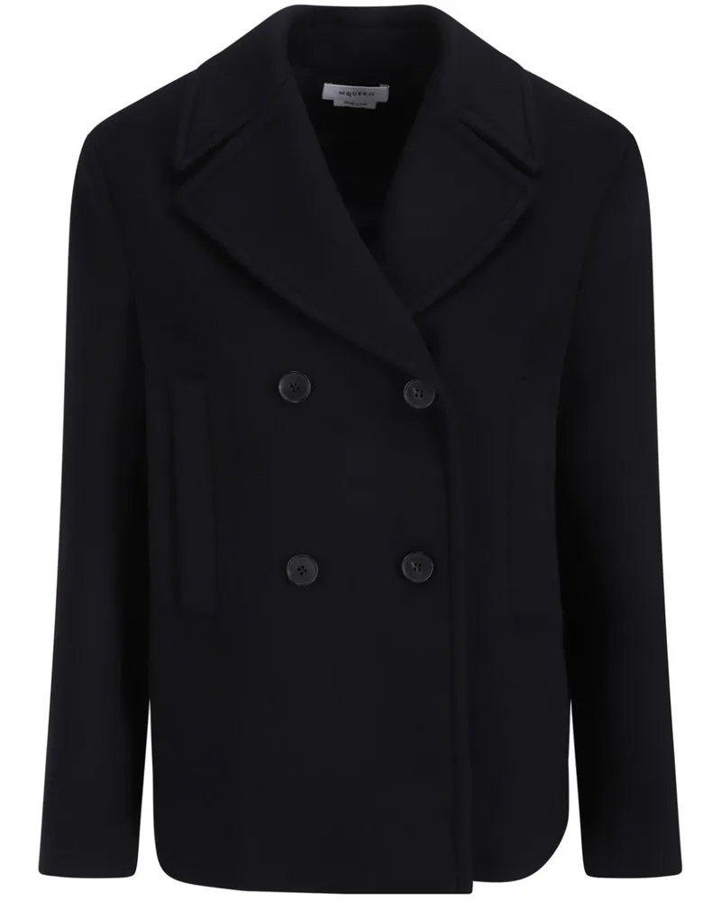 Alexander McQueen Mantel aus Wollfilz - Schwarz Schwarz