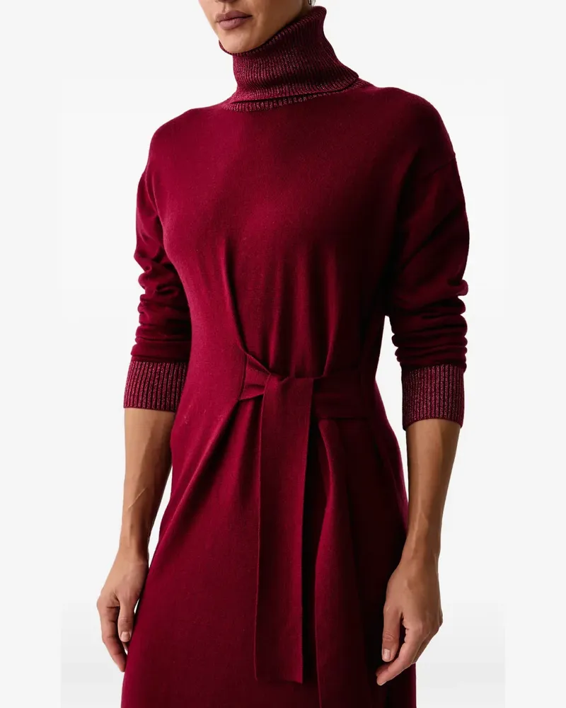 Liu Jo turtleneck belted midi dress - Rot Rot