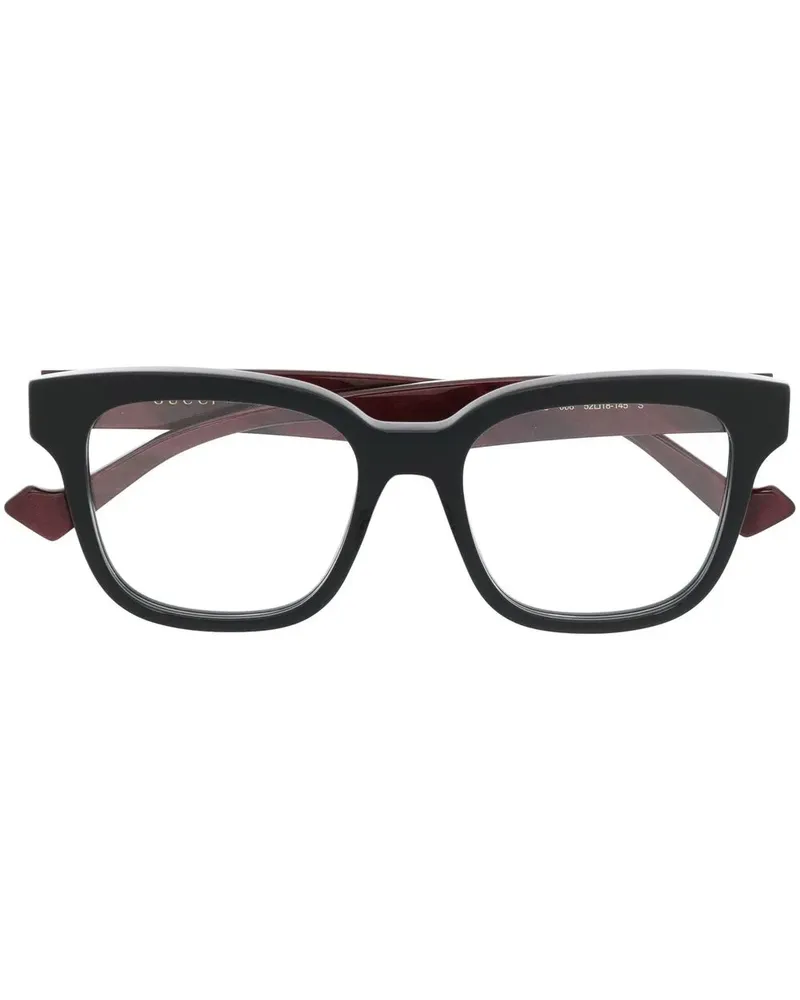 Gucci Brille mit eckigem Gestell - Schwarz Schwarz