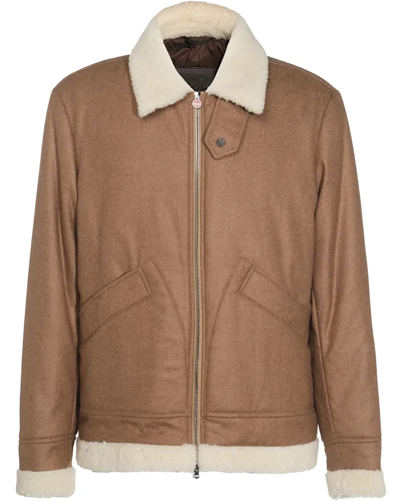 Kiton Jacke mit Shearling-Detail - Braun Braun