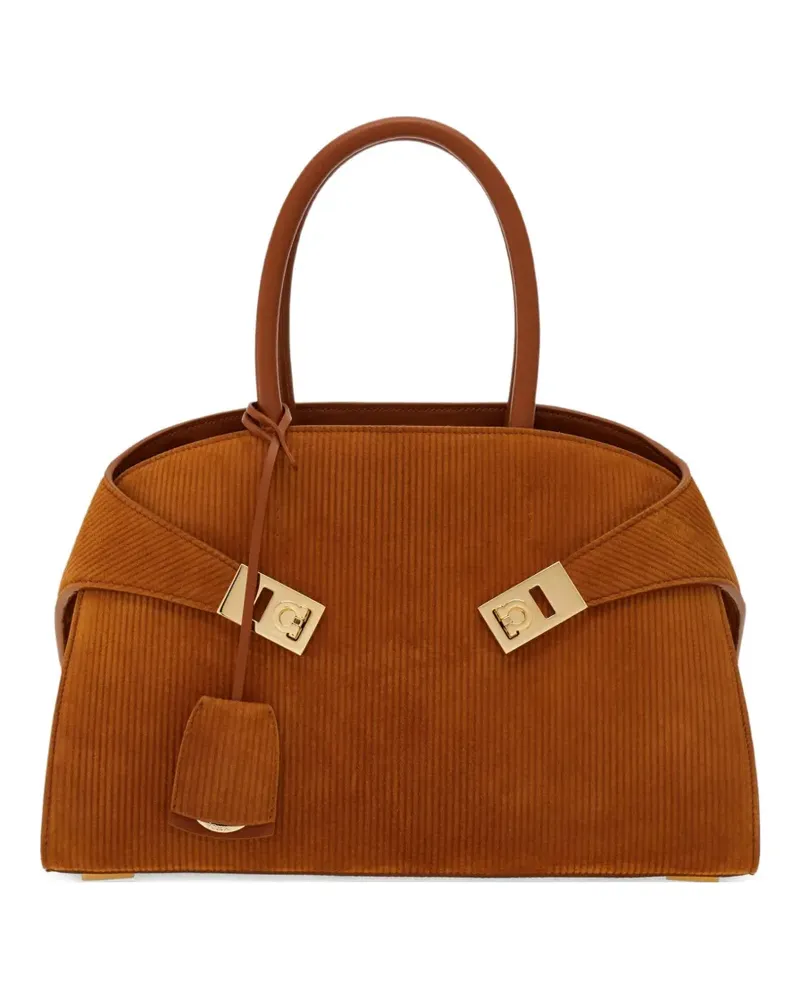 Ferragamo Mittelgroßer Hug Shopper - Braun Braun