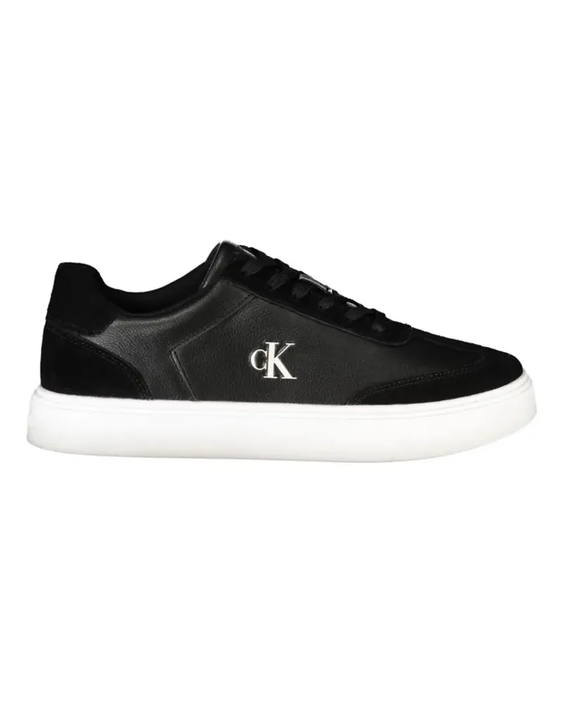 Calvin Klein logo-plaque leather sneakers - Schwarz Schwarz