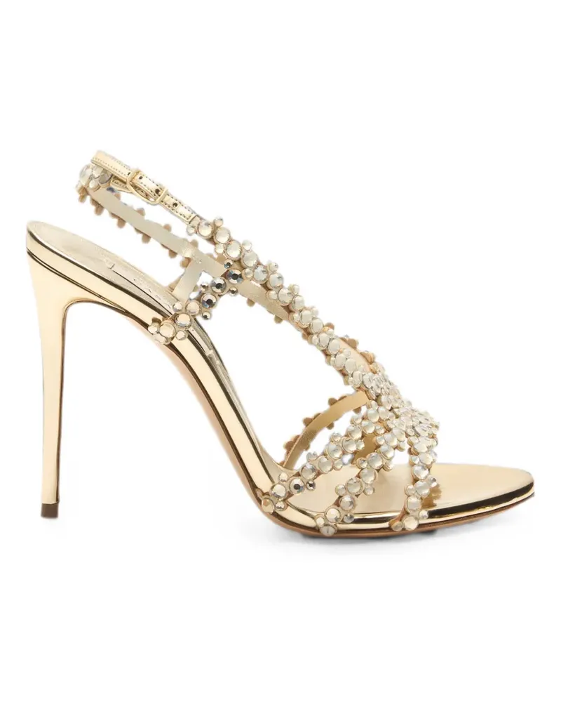 Casadei Julia C-Love crystal-embellished sandals - Gold Gold