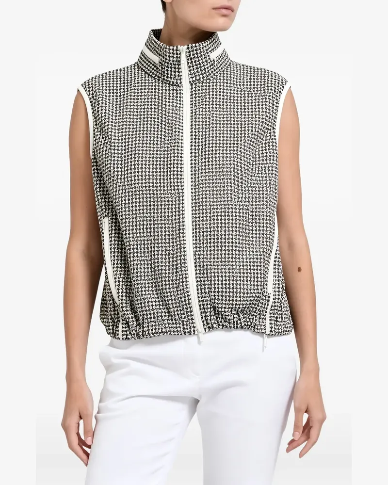 Brunello Cucinelli houndstooth-pattern zip-up gilet - Schwarz Schwarz