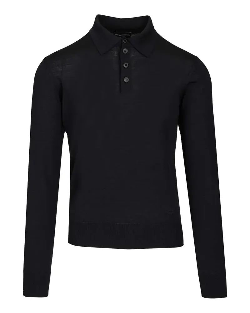 Emporio Armani long-sleeve polo-collar sweater - Schwarz Schwarz