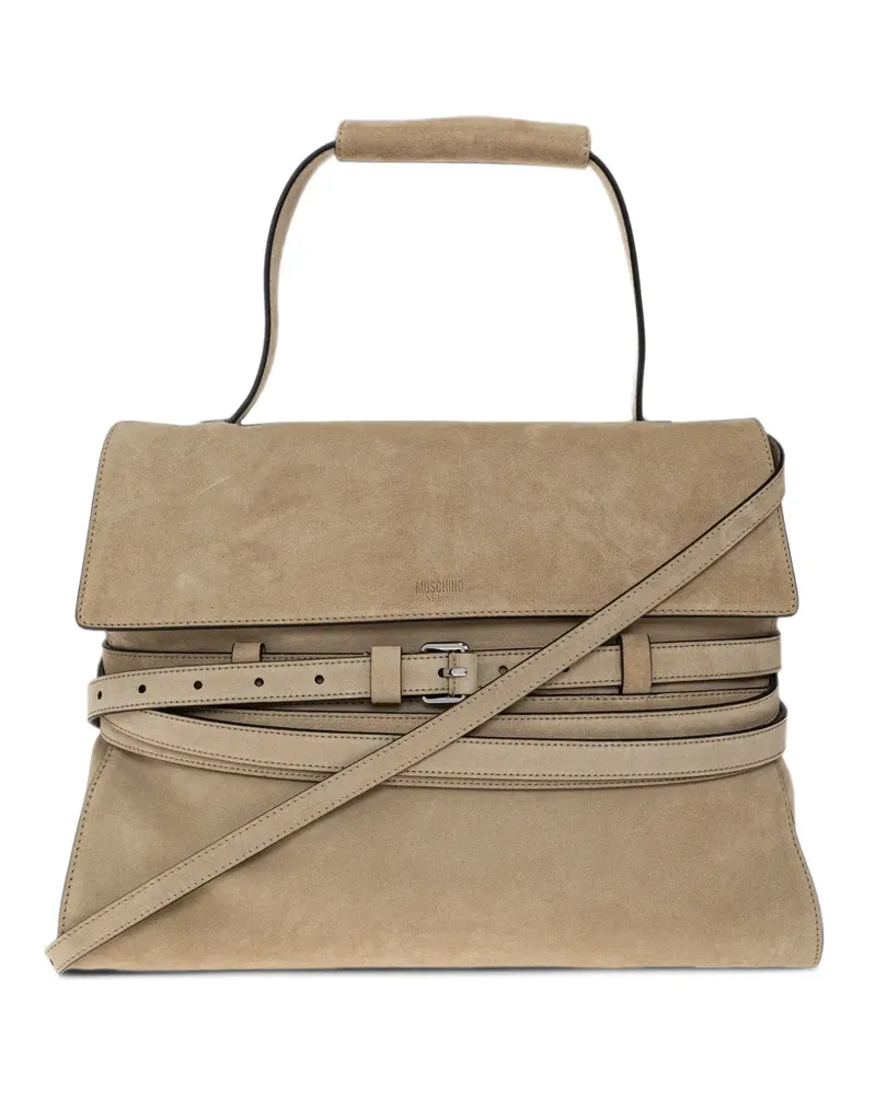 Moschino Tie Me Tote Bag aus Wildleder - Nude Nude