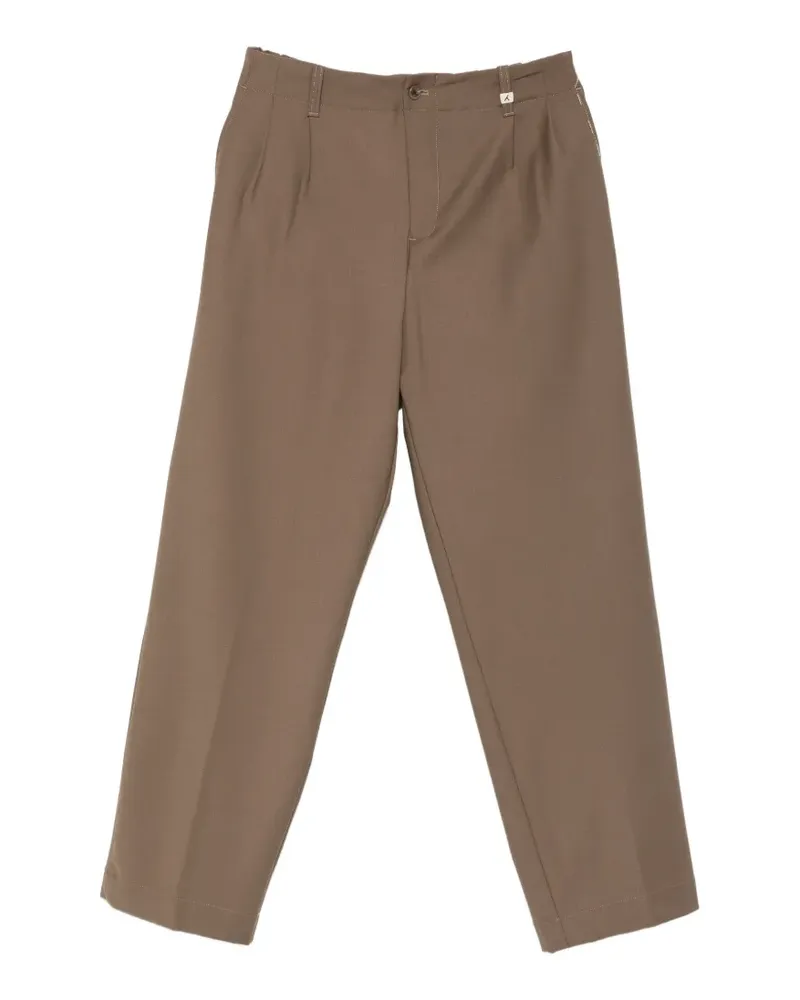 MYTHS Bundfaltenhose mit geradem Bein - Braun Braun