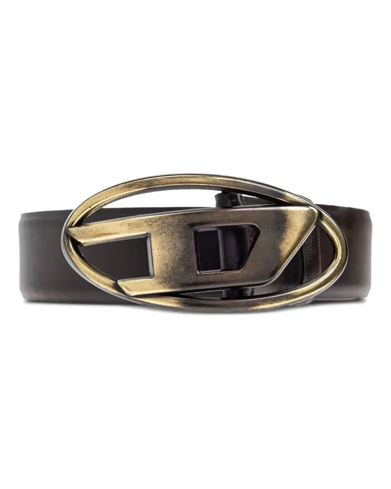 Diesel Oval D Gürtel aus Leder - Braun Braun