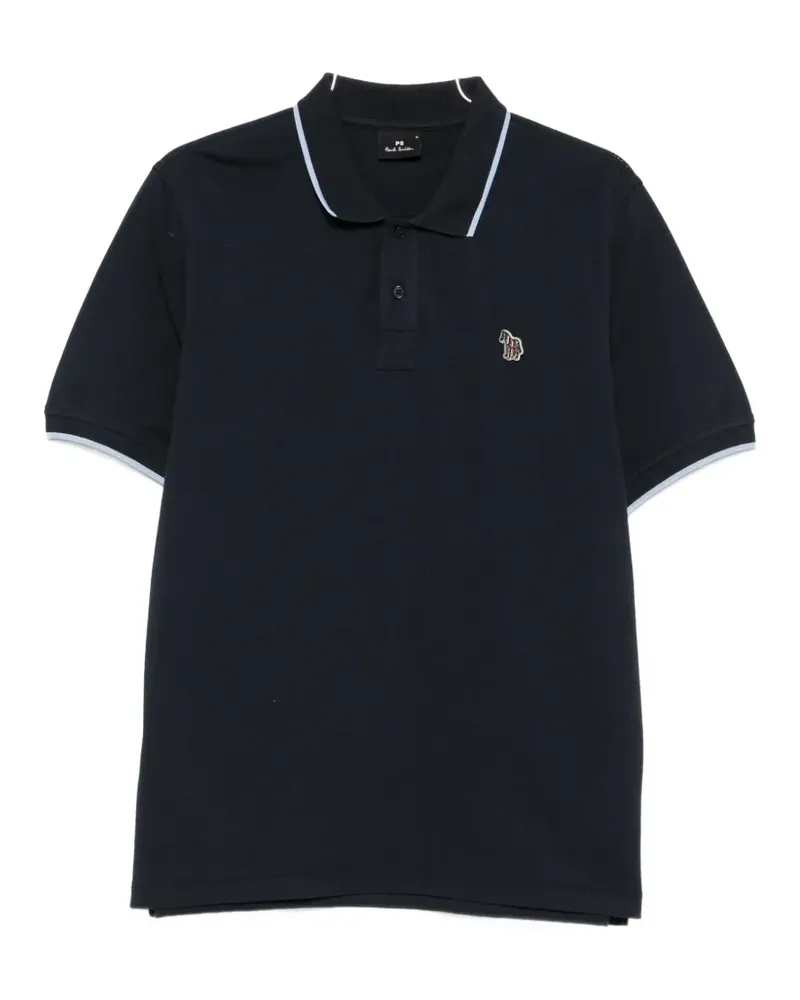 Paul Smith Zebra-patch tipped polo shirt - Blau Blau
