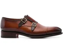 Monk-Schuhe mit Glanzoptik - Braun