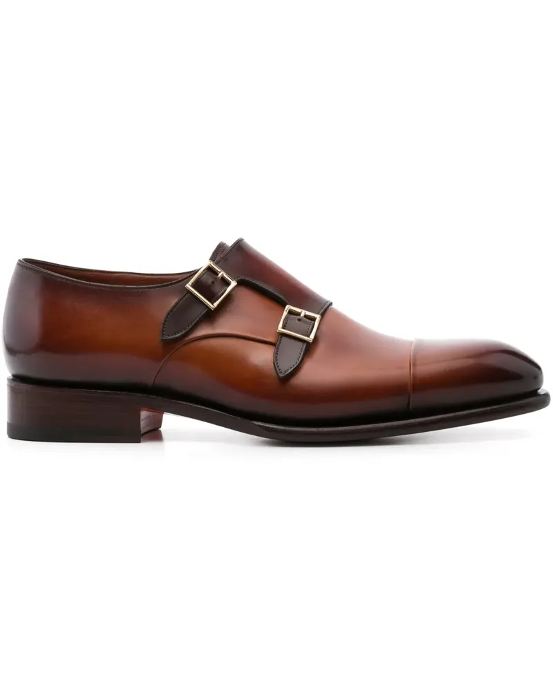 Santoni Monk-Schuhe mit Glanzoptik - Braun Braun