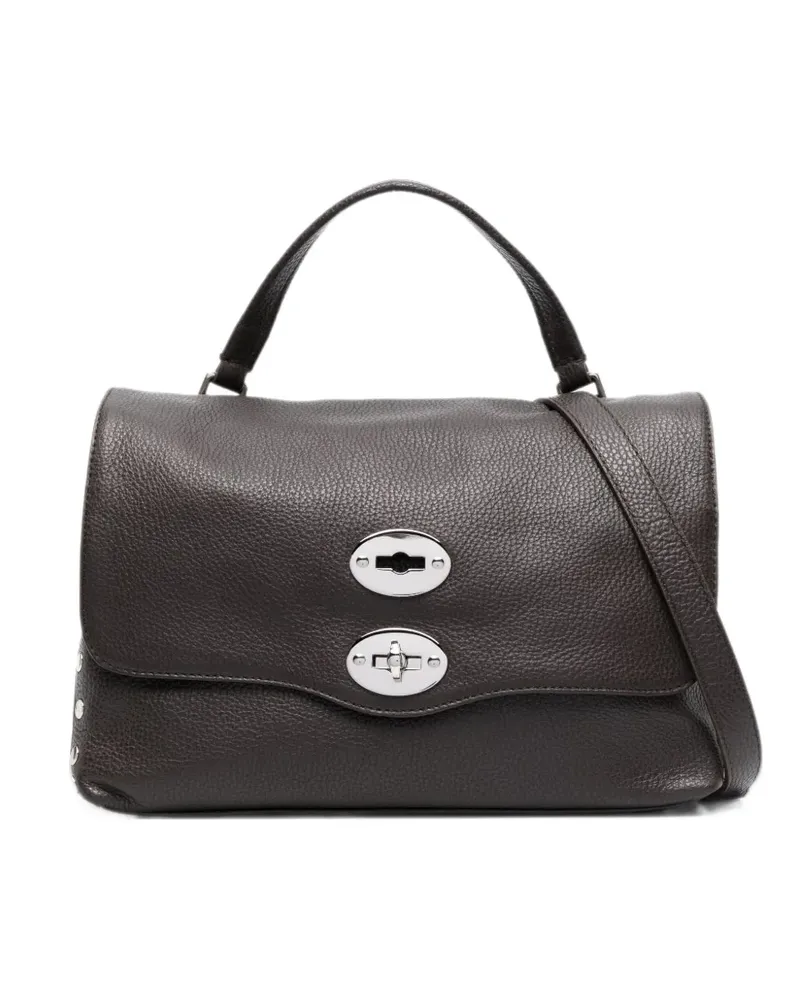 Zanellato small Postina grained leather tote bag - Braun Braun