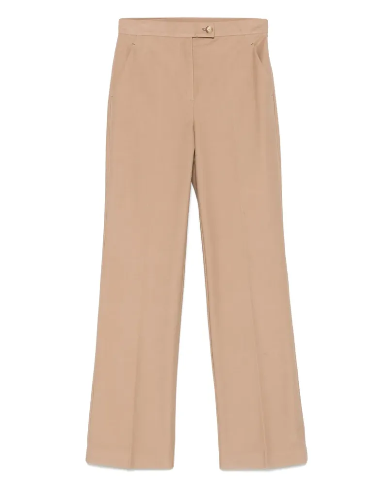 Max Mara Hose mit Logo-Patch - Braun Braun