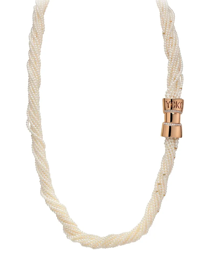 YOKO London freshwater pearl and diamond necklace - Nude Nude