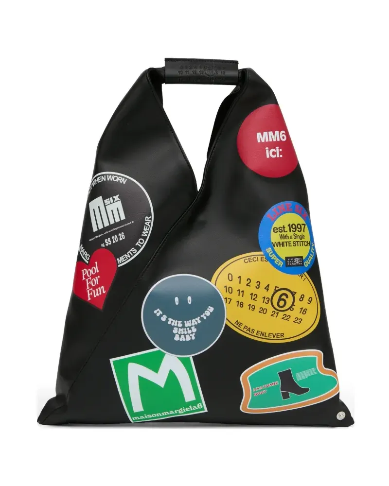 Maison Margiela Tote Bag mit japanischem Sticker-Print - Schwarz Schwarz