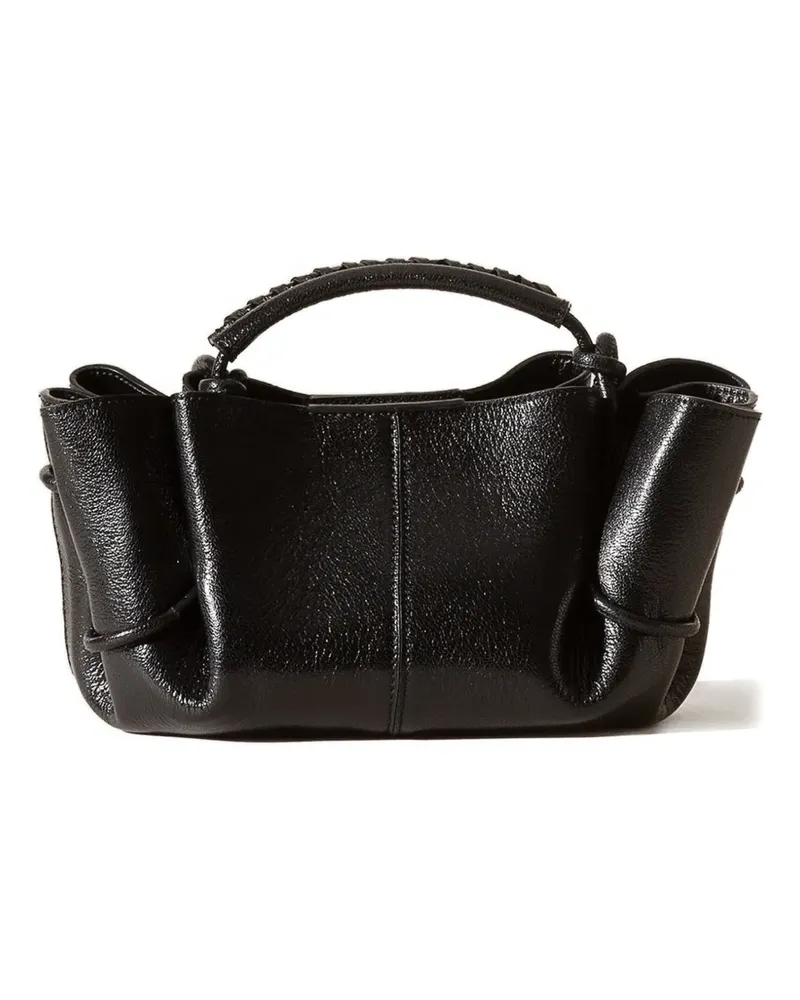 HEREU Mini Arta Umhängetasche mit Flechtdetail - Schwarz Schwarz