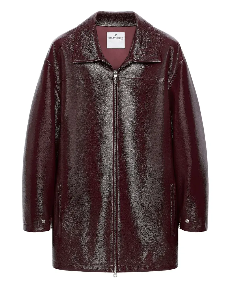 Courrèges vinyl belted jacket - Rot Rot