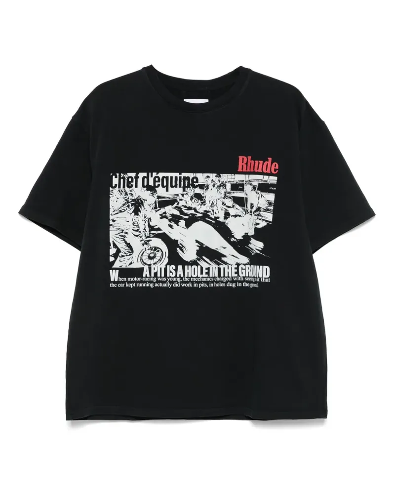 RHUDE Champions Du Monde T-Shirt - Schwarz Schwarz