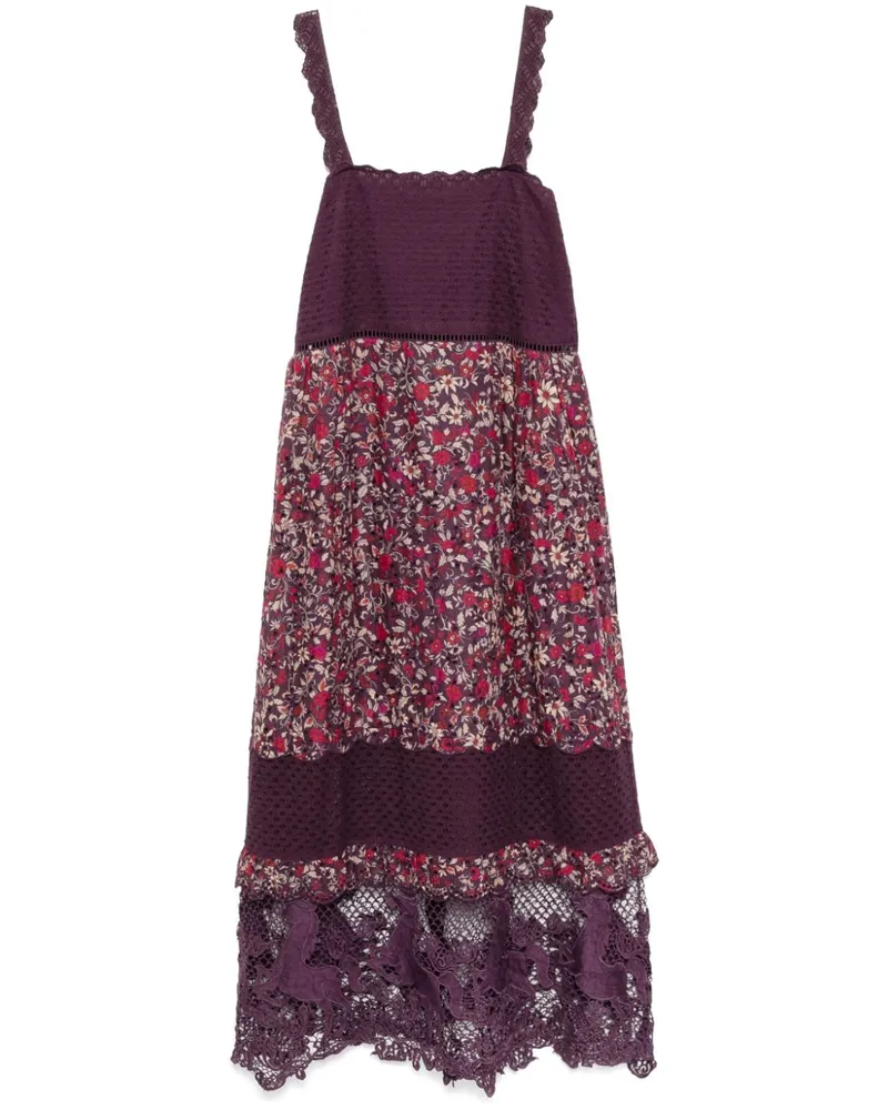 FARM Rio Besticktes Chelsea Garden Kleid - Violett Violett