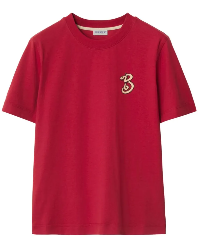 Burberry B Snake T-Shirt aus Baumwolle - Rot Rot