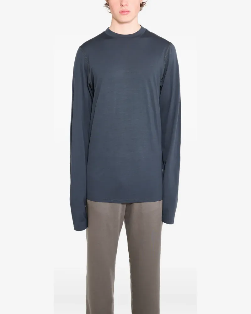 Rier long-sleeve round-neck T-shirt - Blau Blau