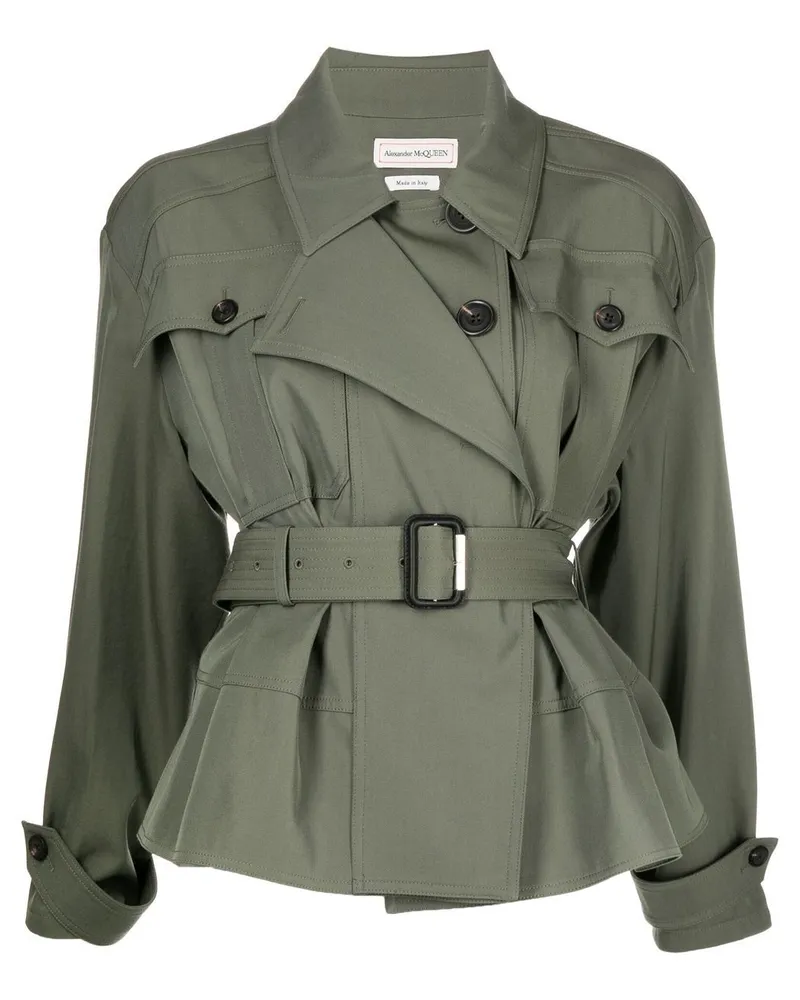 Alexander McQueen Jacke mit Schößchen - Grün Grün