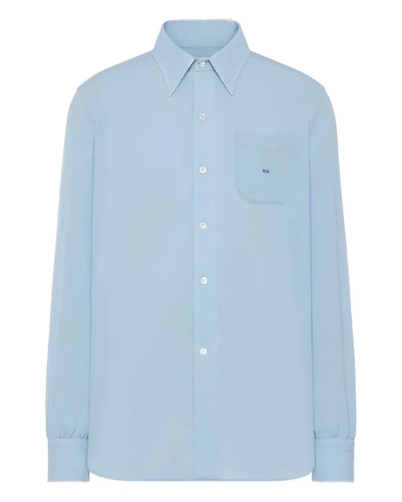 Maison Margiela Langarmshirt mit Tasche - Blau Blau