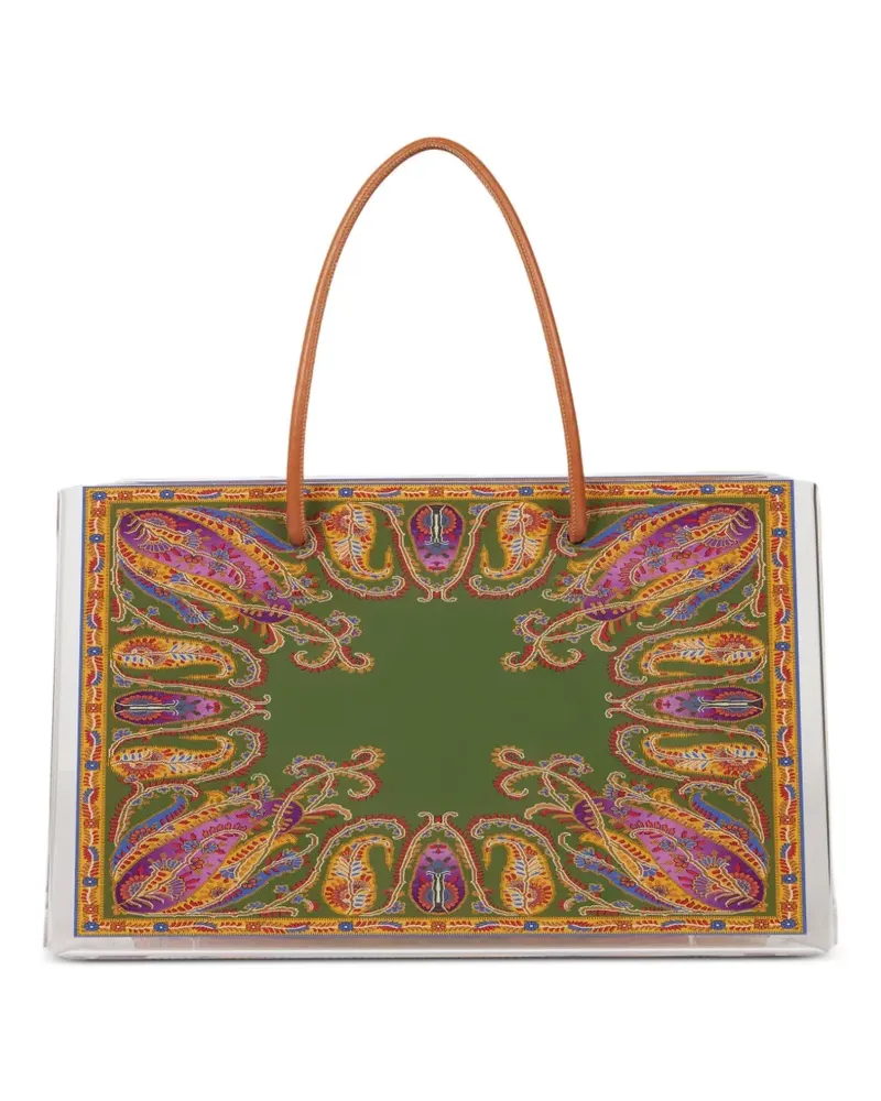 Etro Magazinständer mit Paisley-mster (41cm x 24cm x 19,5cm) - Grün Grün