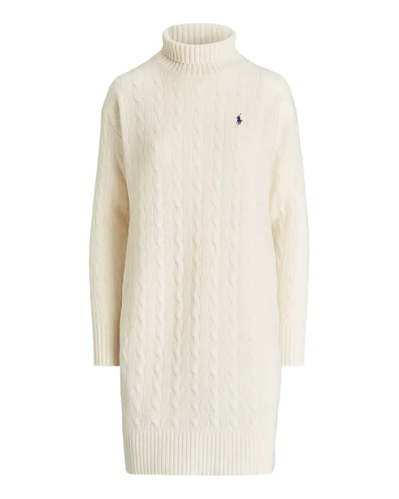 Ralph Lauren Rollkragenkleid mit Zopfmuster - Nude Nude