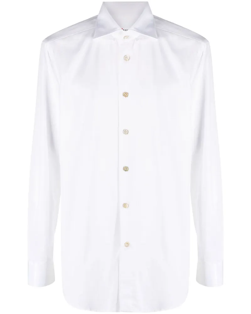 Kiton Hemd mit schmalem Schnitt Weiß