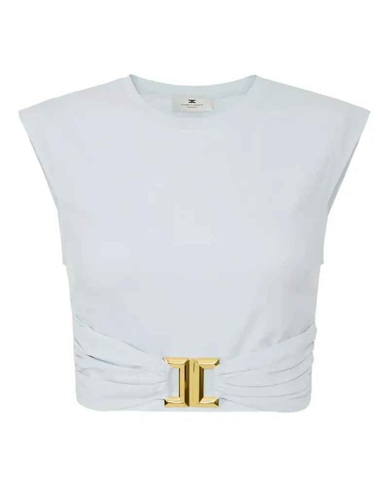 Elisabetta Franchi T-Shirt mit Logo - Blau Blau