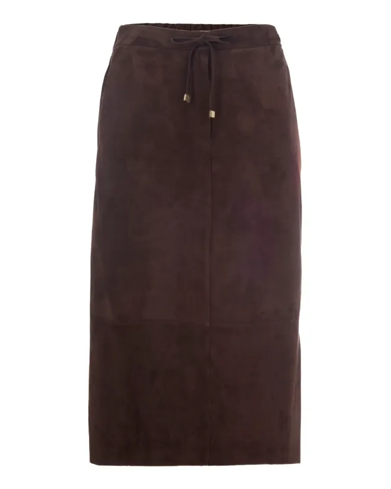 Max Mara Midirock mit Kordelzug - Braun Braun