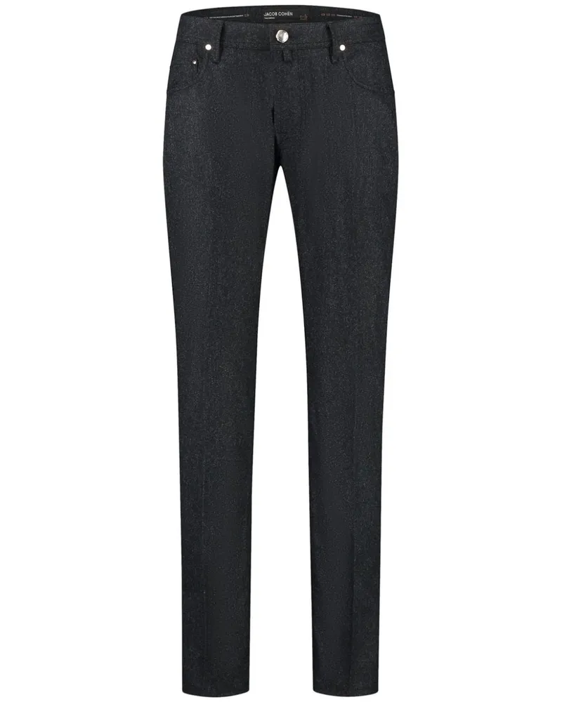Jacob Cohën Gerade Hose mit Logo-Patch - Schwarz Schwarz