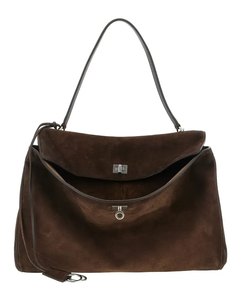Balenciaga large Rodeo suede tote bag - Braun Braun