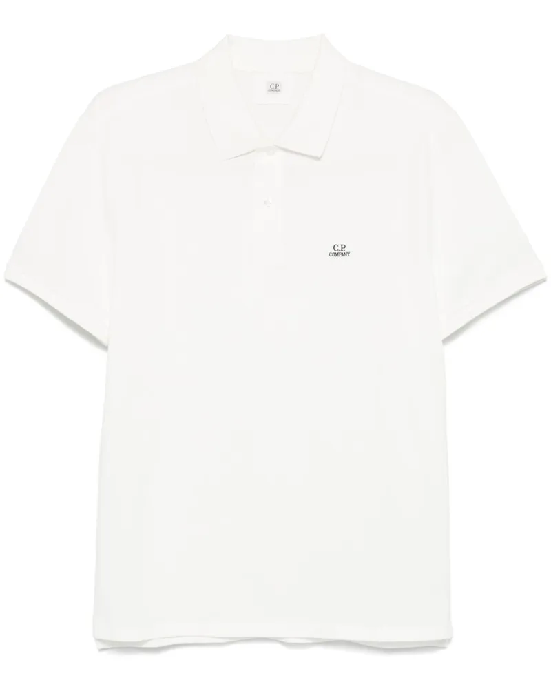 C.P. Company Poloshirt mit Logo-Patch - Weiß Weiß