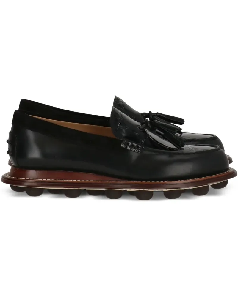 TOD'S Loafer mit Quastendetail - Schwarz Schwarz