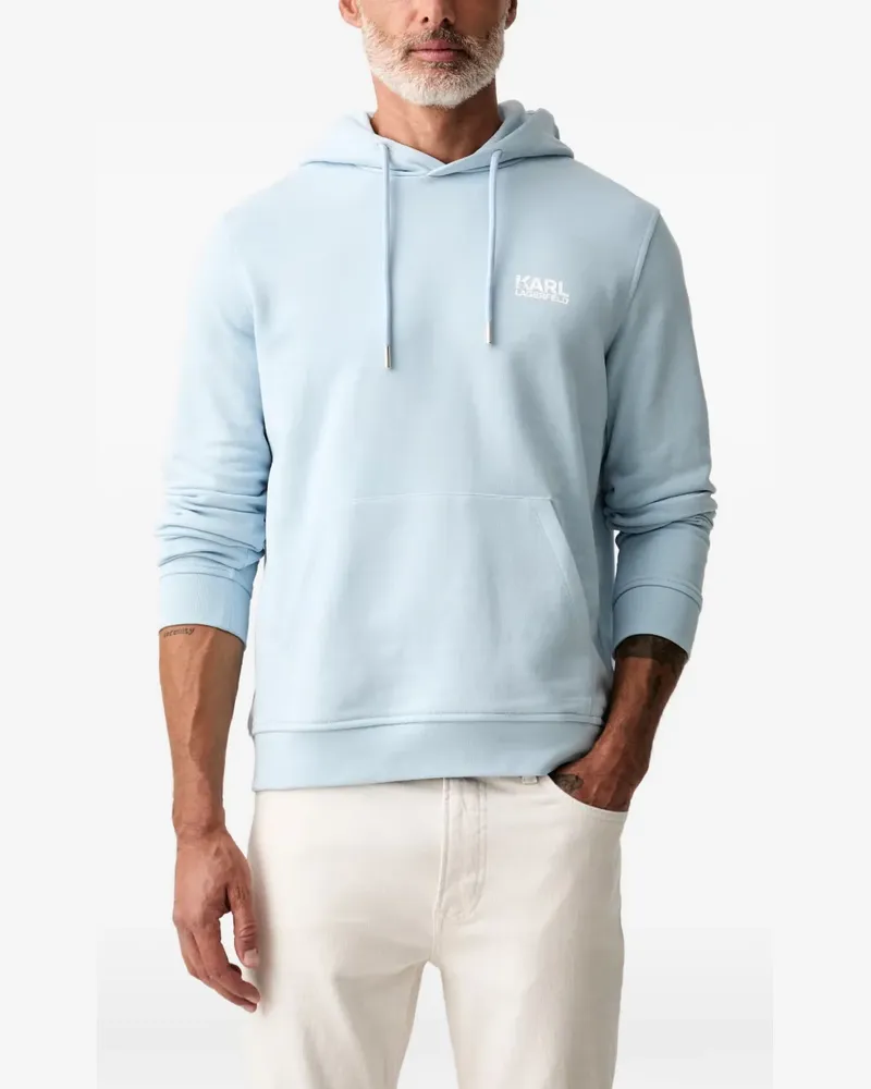 Karl Lagerfeld logo-print drawstring hoodie - Blau Blau