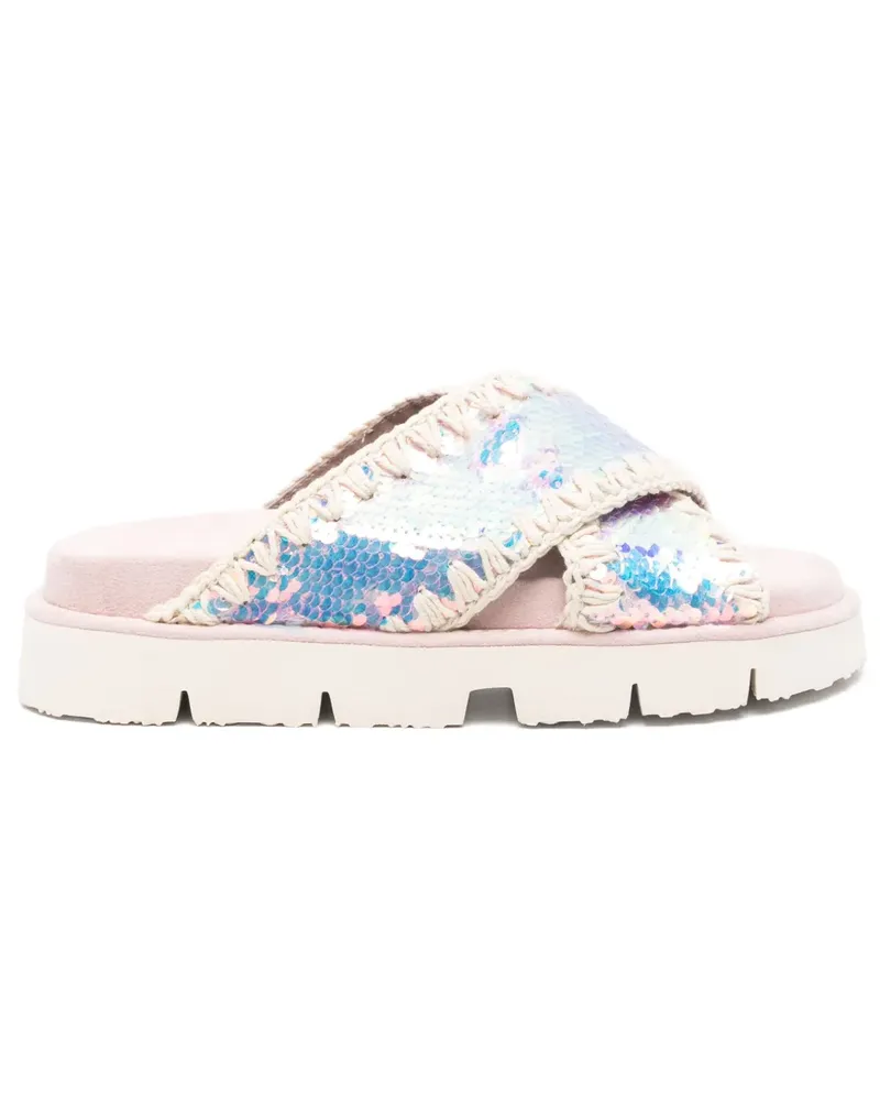 Mou Sandalen mit Pailletten - Rosa Rosa
