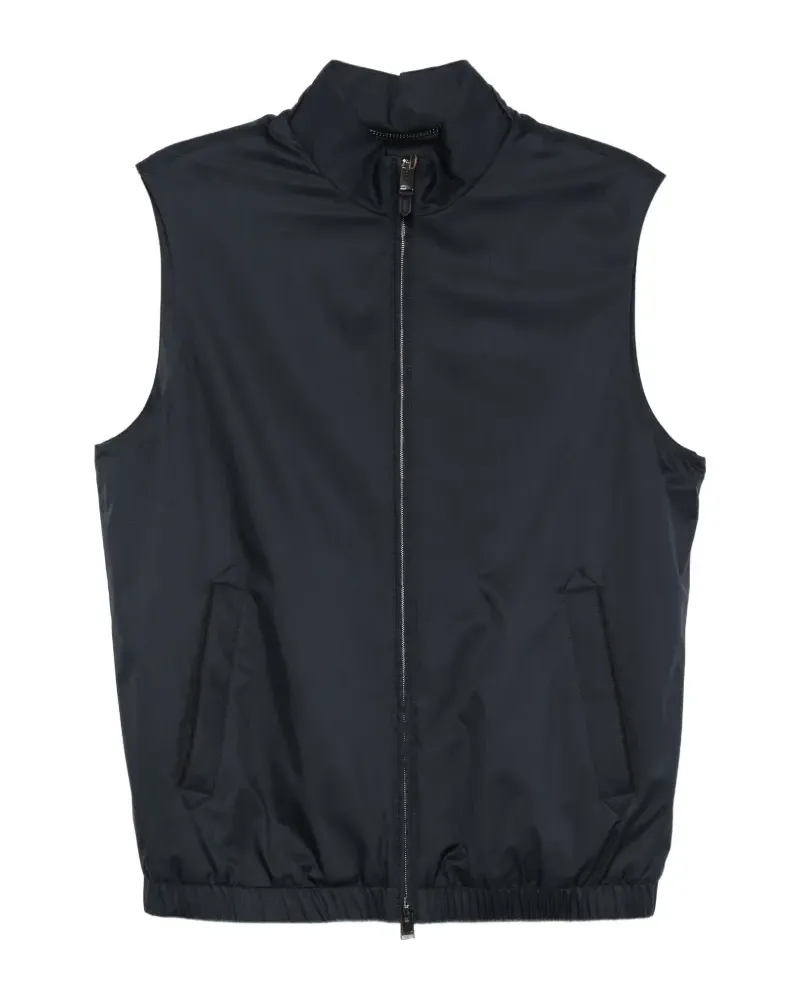 Canali Weste mit Stehkragen - Blau Blau