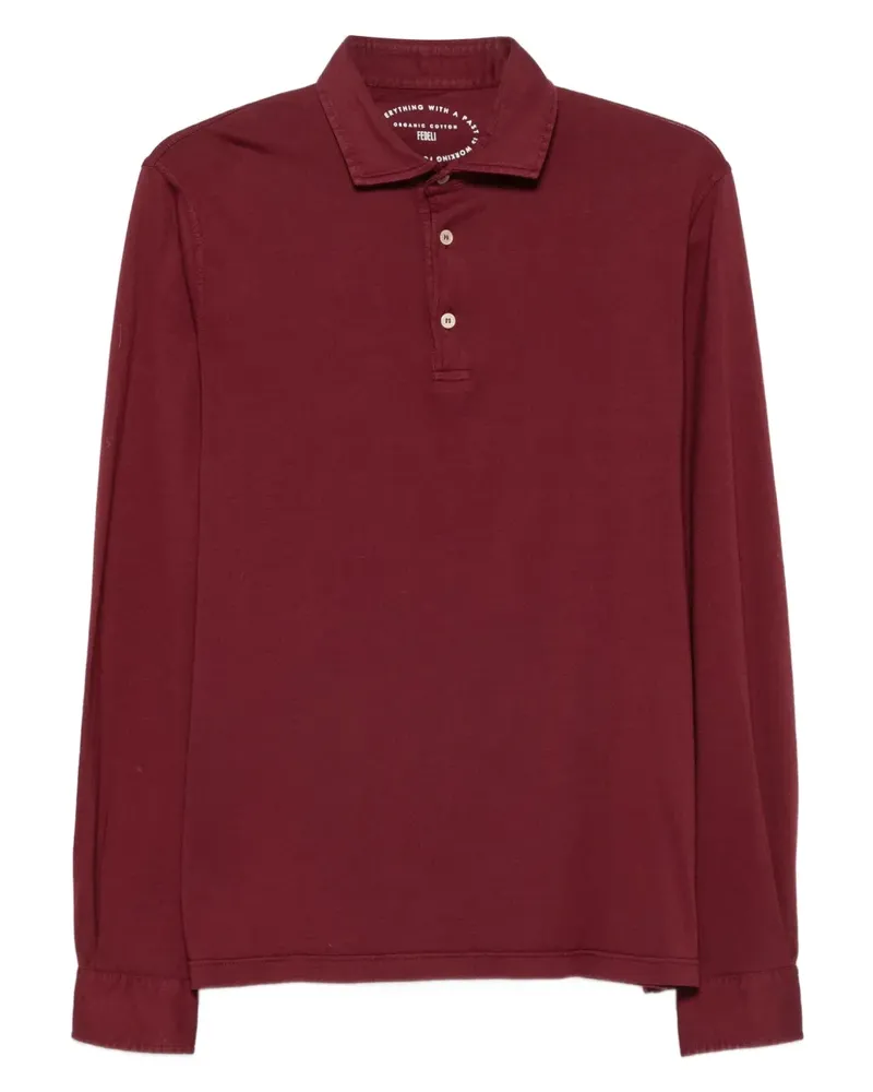 Fedeli Langärmeliges Poloshirt - Rot Rot