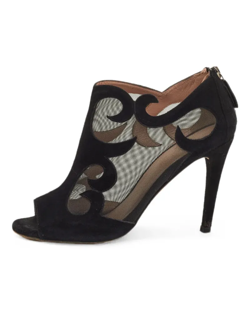 Stuart Weitzman mesh-panel open-toe ankle boots - Schwarz Schwarz