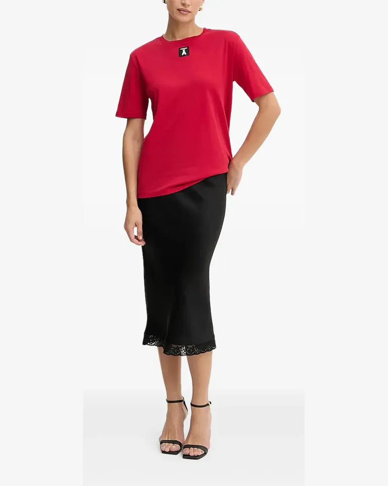 Patrizia Pepe T-Shirt mit Logo-Patch - Rot Rot
