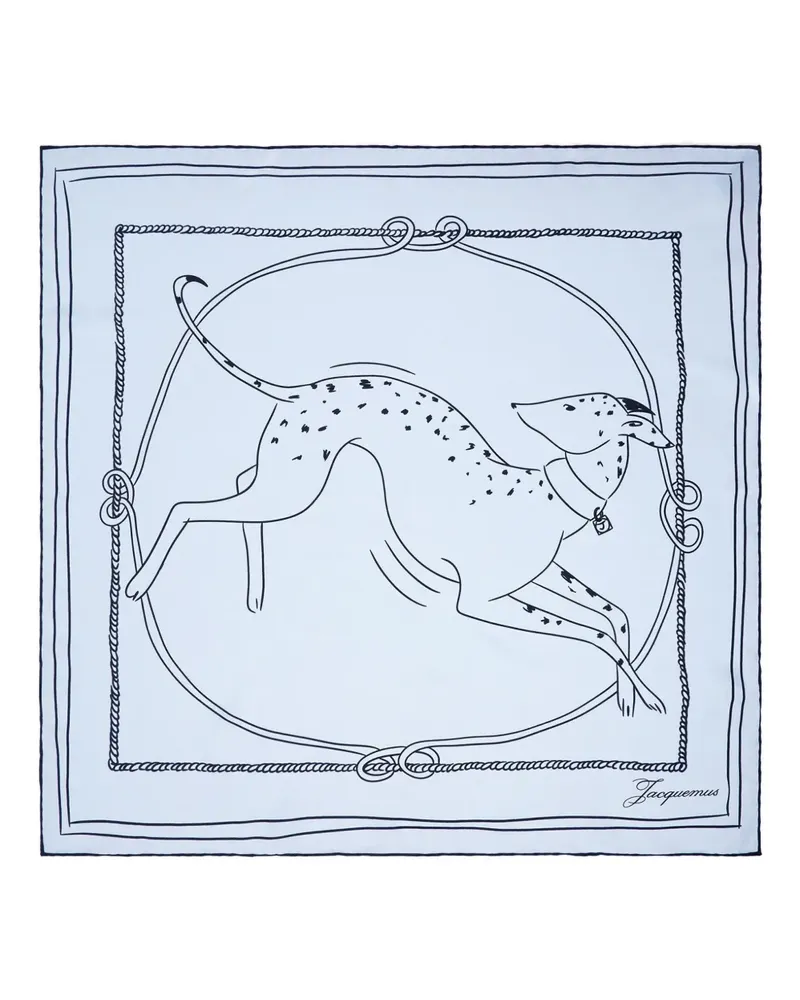 Jacquemus Schal mit Hunde-Print - Blau Blau