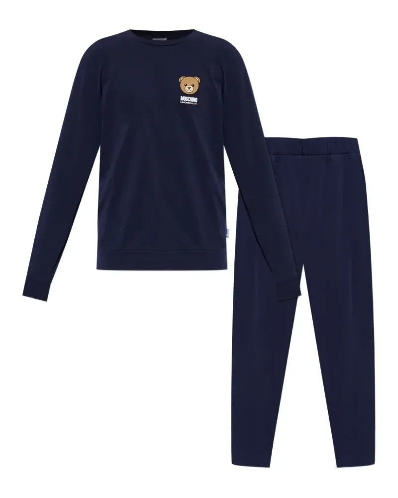 Moschino Pyjama mit Patch - Blau Blau