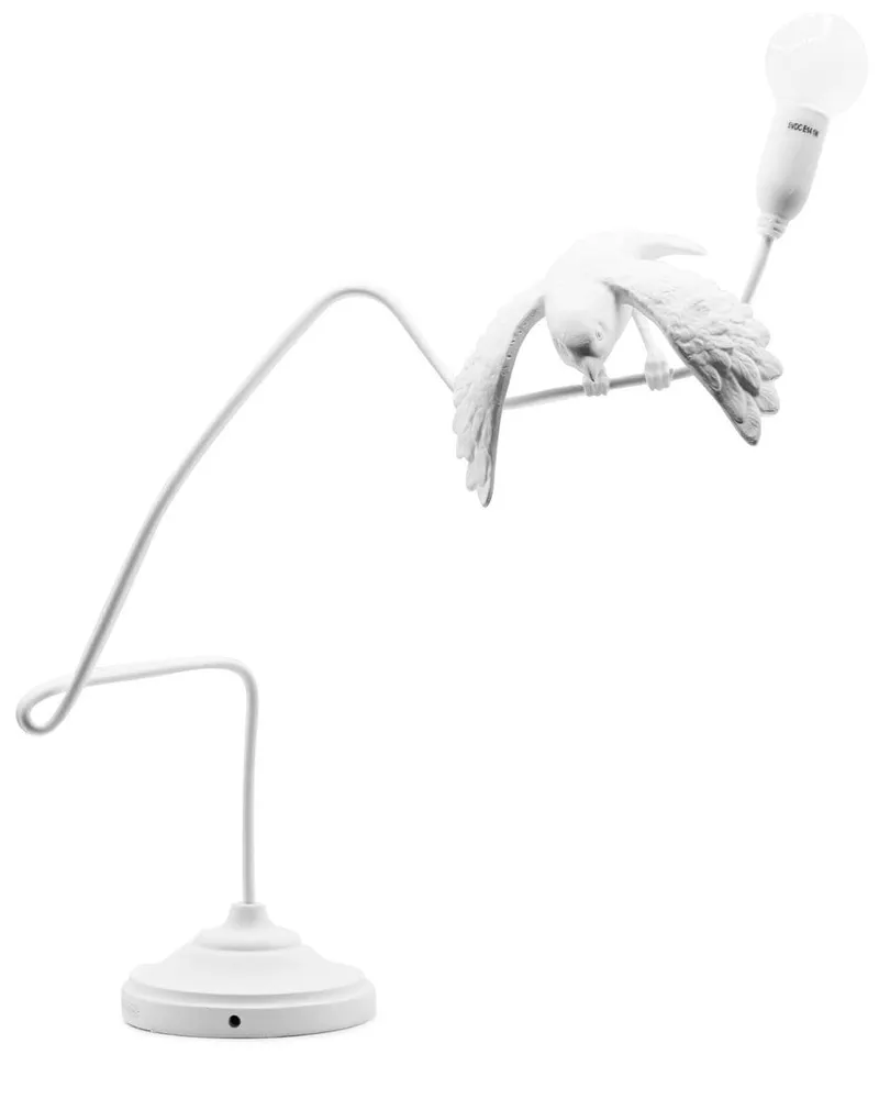 Seletti Wandleuchte mit Spatz - Weiß Weiß